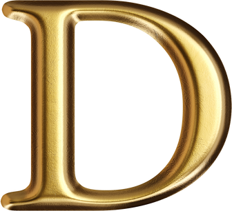 Gold Letter D