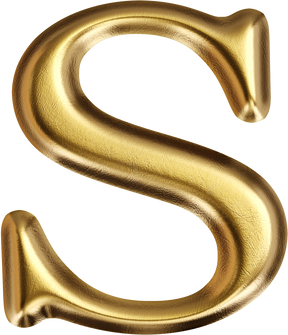 Gold Uppercase Letter S Illustration