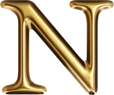 Letter N Golden Font